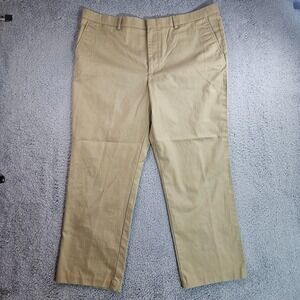 Alan Flusser Chino‎ Pants Men  42x28.5 Flat Front Cotton Khaki